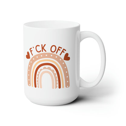 Funny F*ck Off Mug – Boho Rainbow Coffee Cup White Ceramic