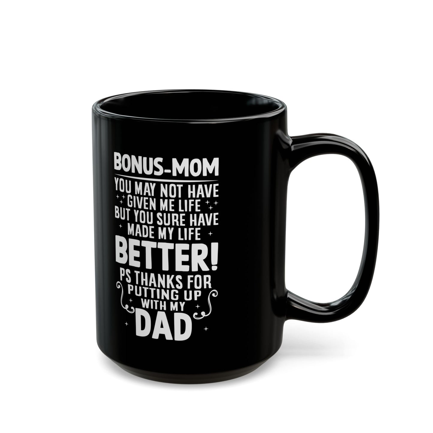 BONUS-MOM Black Mug (11oz, 15oz)