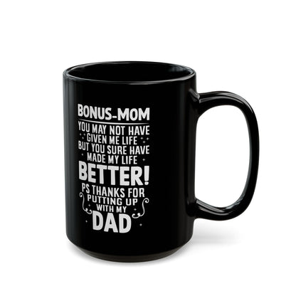 BONUS-MOM Black Mug (11oz, 15oz)