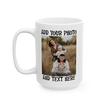 Rustic Family Portrait in Nature White Mug, (11oz, 15oz)