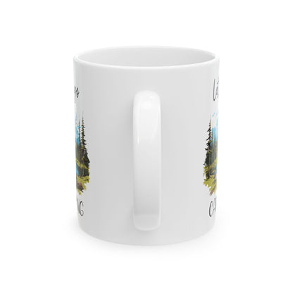 Scenic Camping Adventure Shirt  Ceramic Mug, (11oz, 15oz)