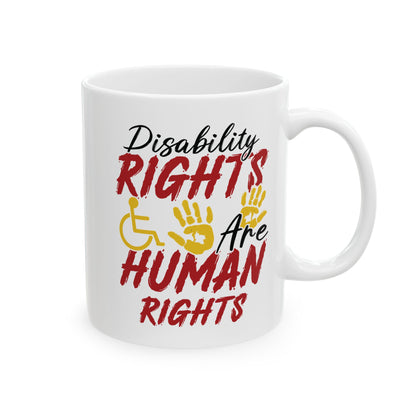 White Ceramic Advocacy Coffee Cup – Gift for Disability Inclusion, Awareness & Activism Support