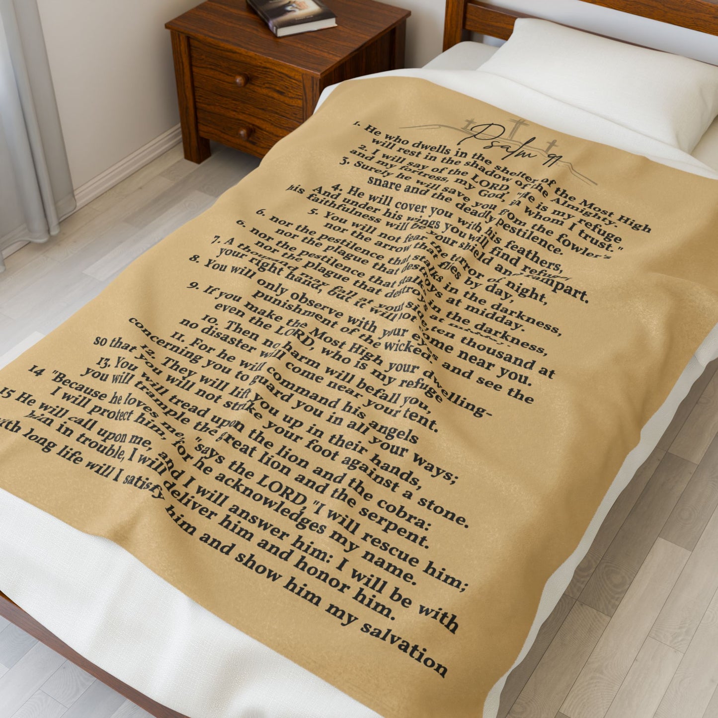 Psalm 91 Velveteen Plush Blanket