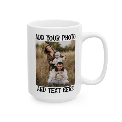 Rustic Family Portrait in Nature White Mug, (11oz, 15oz)