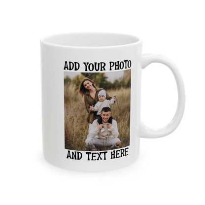 Rustic Family Portrait in Nature White Mug, (11oz, 15oz)
