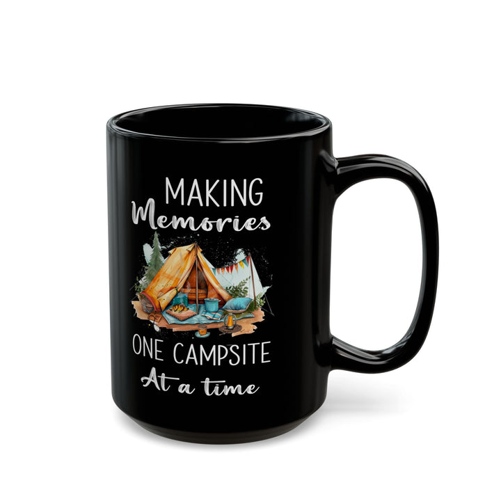 Cozy Glamping Tent with Campfire Ceramic Mug, (11oz, 15oz)