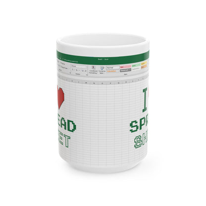 Funny Pixel Art Mug for Excel & Data Lovers Ceramic Mug, (11oz, 15oz)