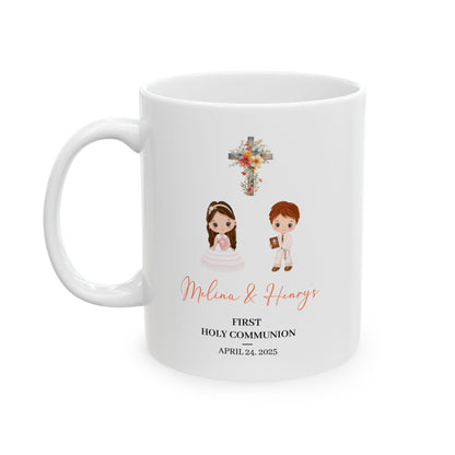 First Holy Communion Mug – Personalized Gift for Melina & Henry