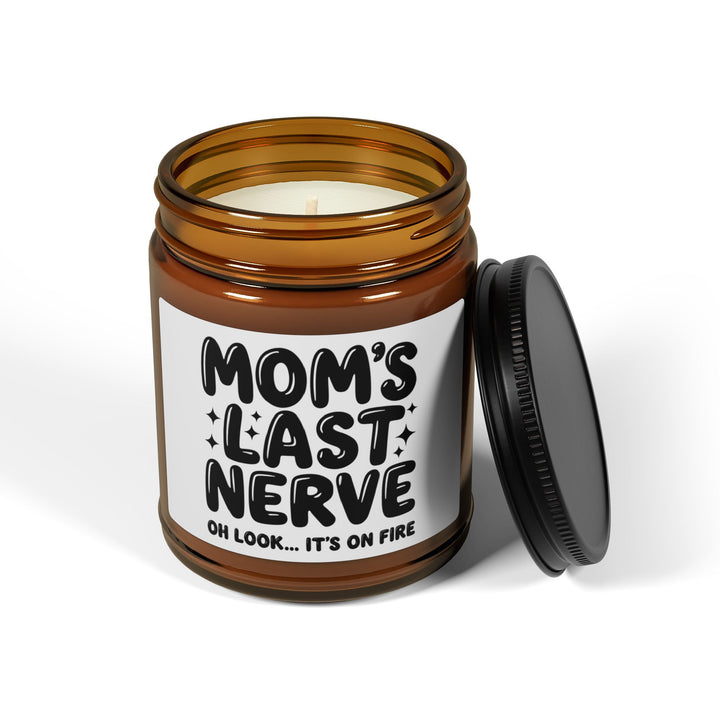 Mom’s Last Nerve Candle  Scented Soy Candle (Multi-Size, Amber Jar)