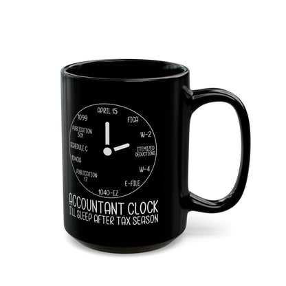 Accountant Clock Mug Black – Funny Tax Season Gift for CPAs
