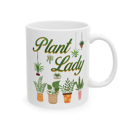 Give a Gift to a Proud Plant Mom – Plant Lady Mug White Ceramic Coffee Cup