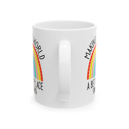 making the world 1985 Ceramic Mug, (11oz, 15oz)