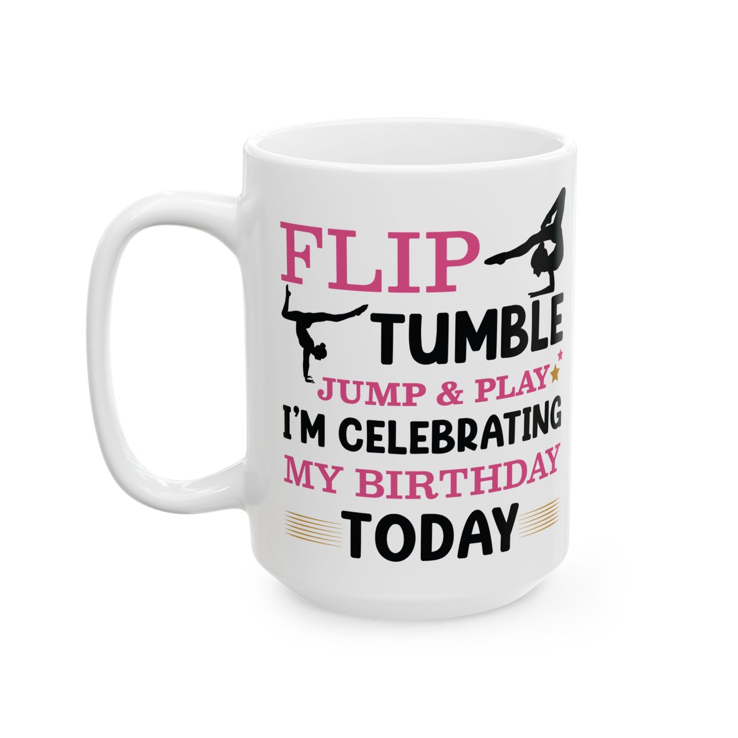Flip Tumble Jump & Play White Mug, (11oz, 15oz)