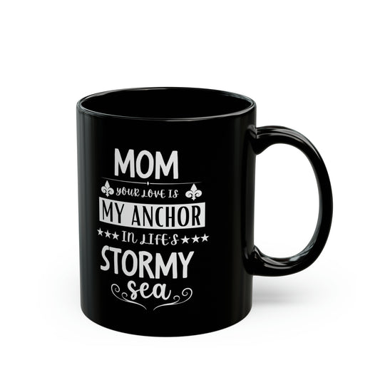 Black Anchor Mom Mug – Nautical-Themed Coffee Mug Sentimental Mother’s Day Gift