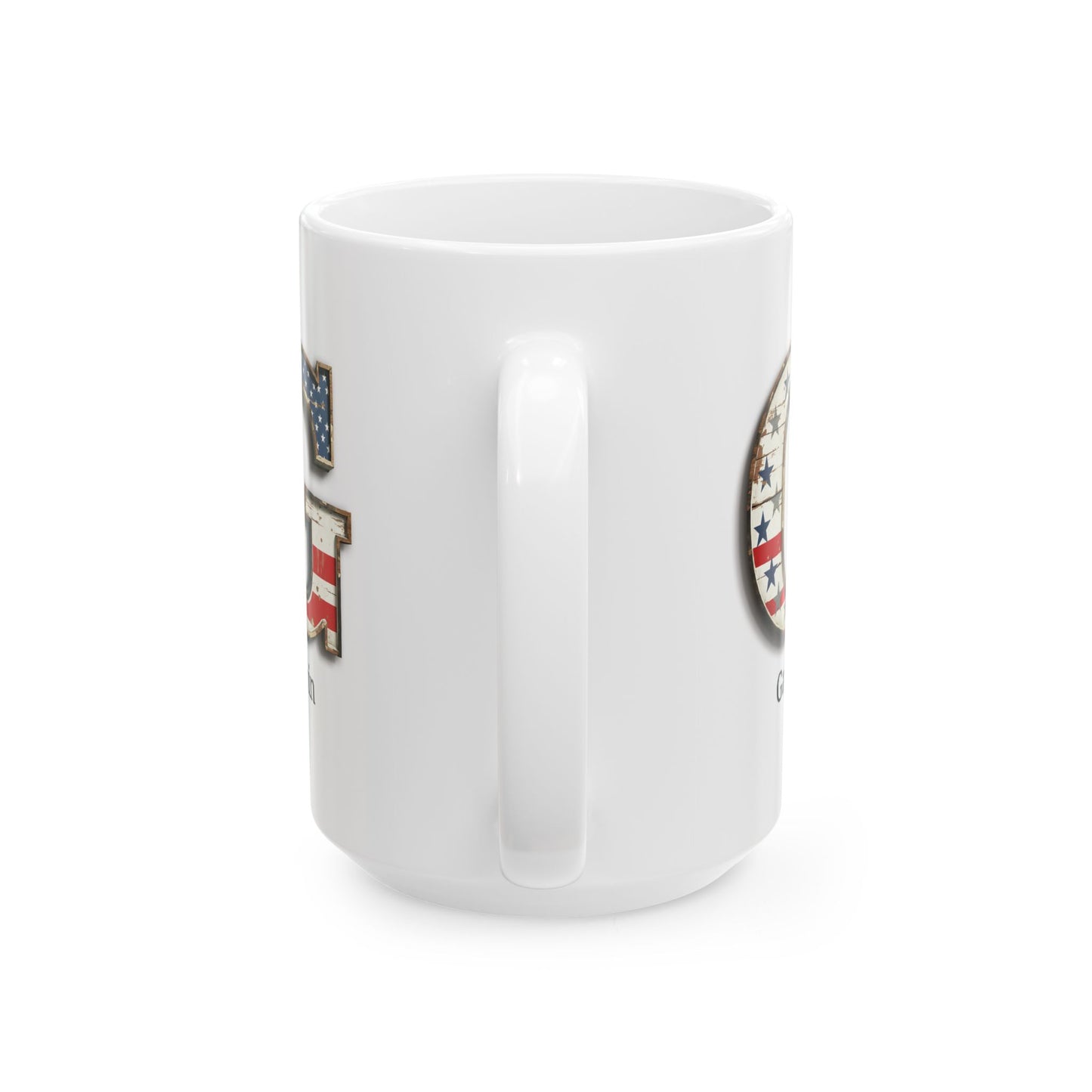 White Personalized USA Flag Initial Mug with Letter G and Gavin Name Gift for Men, Veterans, Patriotic Coffee Lovers