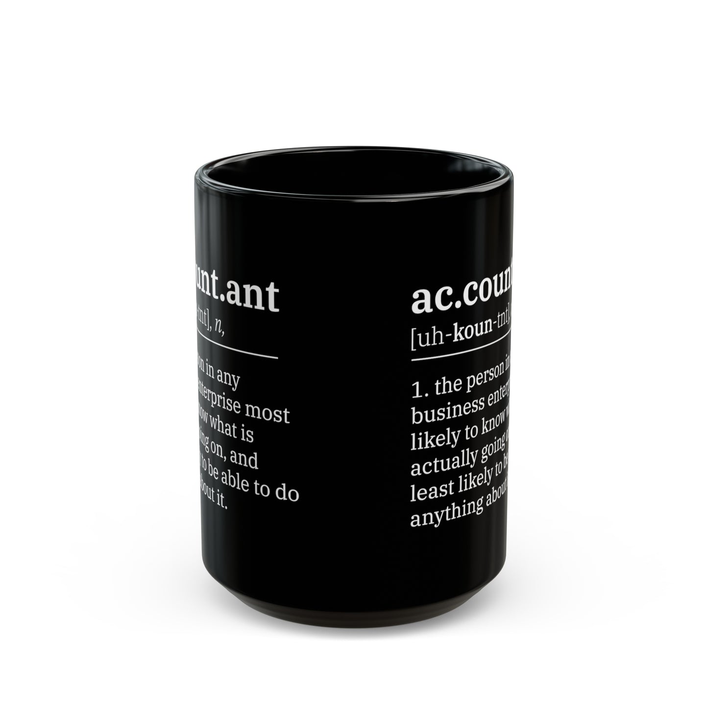Funny Accountant Definition Mug – Black Ceramic Coffee Cup for CPA, Finance Professionals, and Office Coworkers