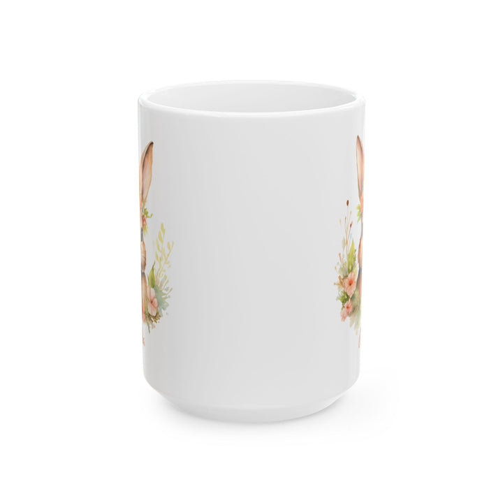 Floral Bunny Mug with Name – Personalized Gift for Her