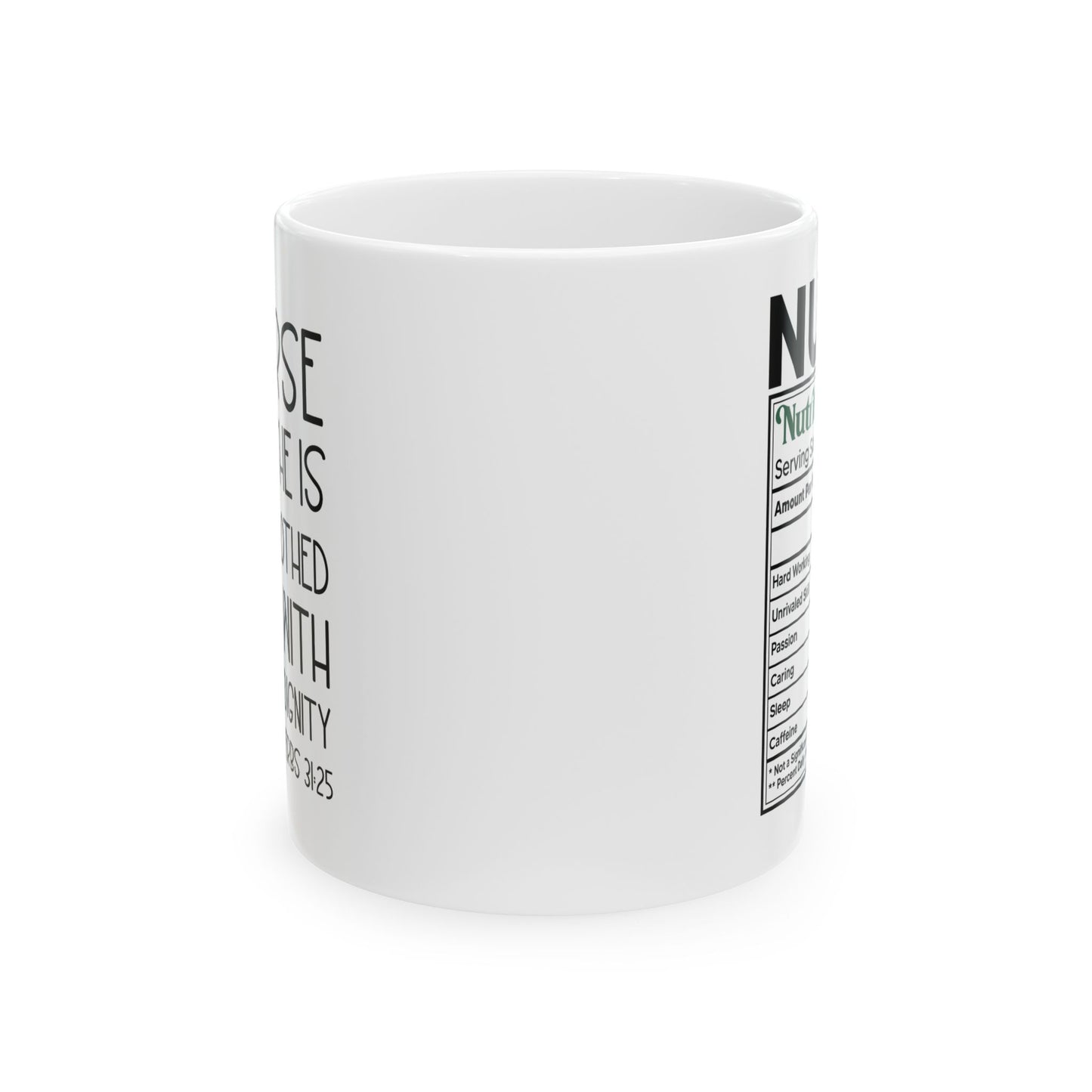 NURSE Nutritional Facts 11oz & 15oz White  mug