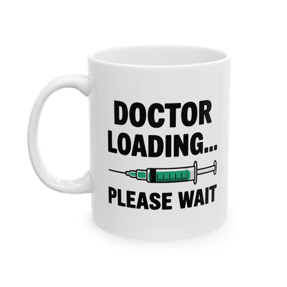 White Ceramic Coffee Cup with Syringe Graphic – Perfect Gift for Medical Students, Future Doctors, Nurses & PA Students