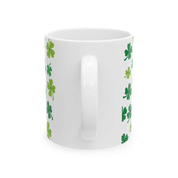 White Shamrock Mug – St. Patrick’s Day Lucky Clover Coffee Cup Gift
