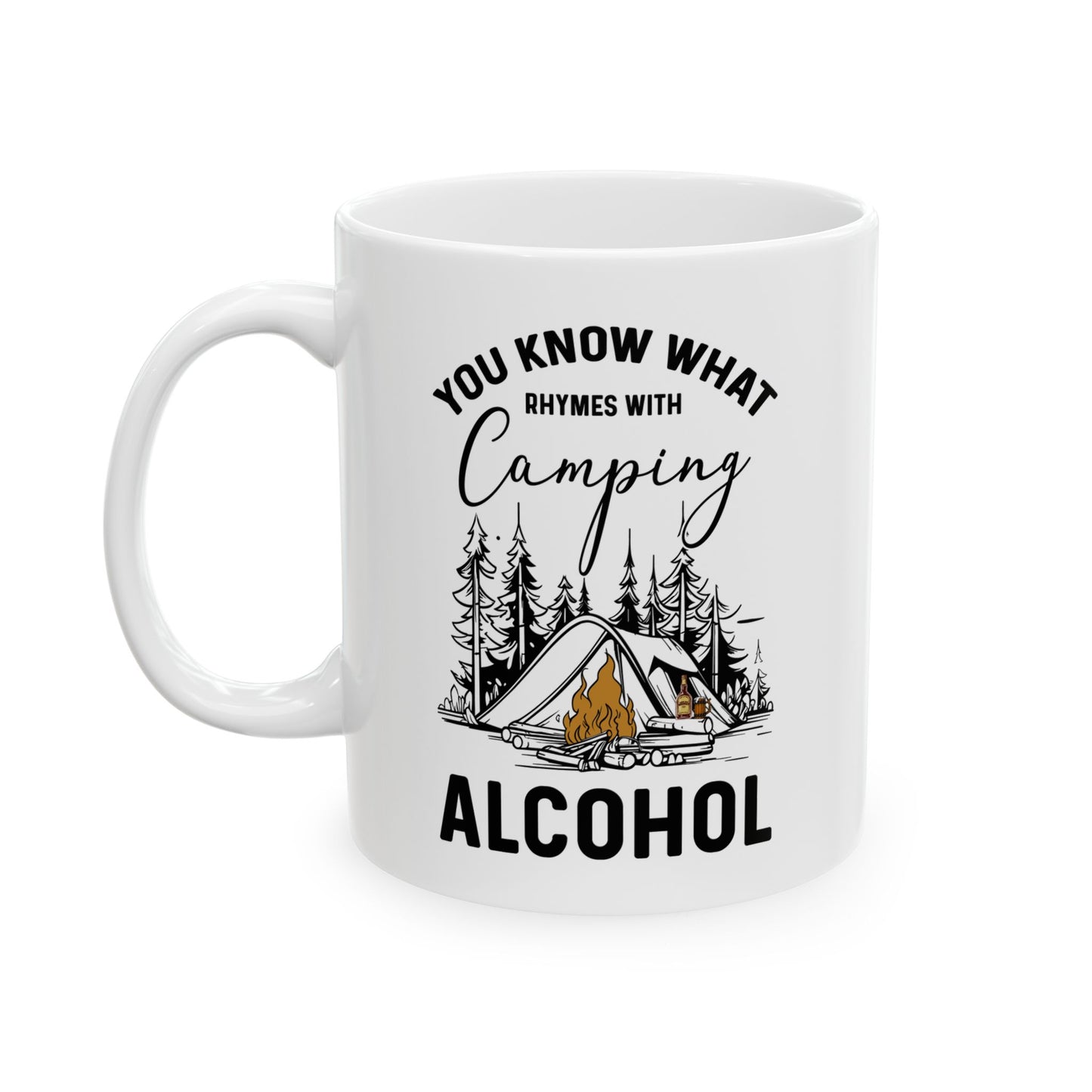 Campfire and Whiskey  Ceramic Mug, (11oz, 15oz)