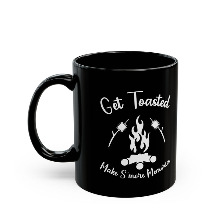 Minimalist Black and White Camping Design Ceramic Mug, (11oz, 15oz)
