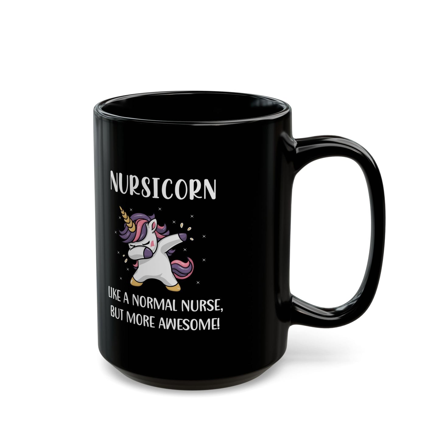 Funny Nurse Unicorn Mug – NURSICORN Black Coffee Cup