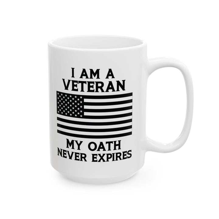 White Ceramic Mug with American Flag – Patriotic Gift for Military Men & Women