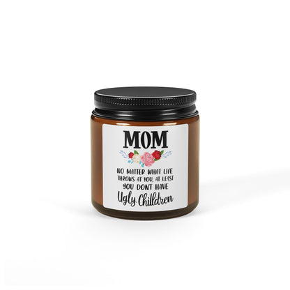 Funny Mom Candle  Scented Soy Candle (Multi-Size, Amber Jar)