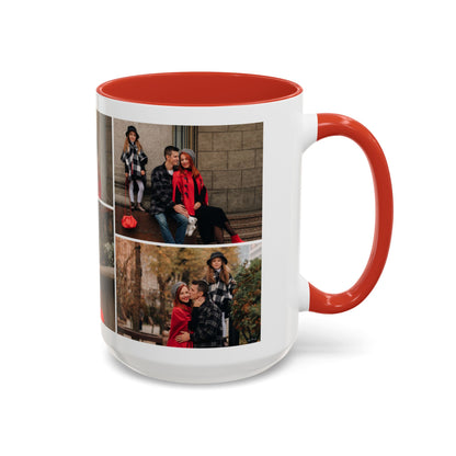 Happy Family Moments - Stylish Fall Family Photoshoot with Dad, Mom, and Daughter in Matching Outerwear Mug