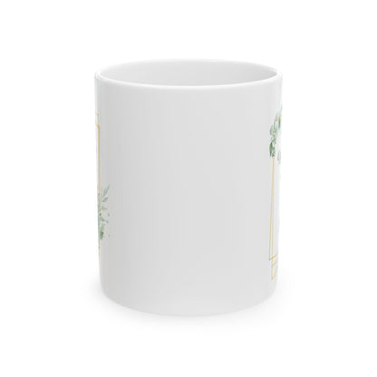 With God All Things Are Possible – White Floral Faith Mug