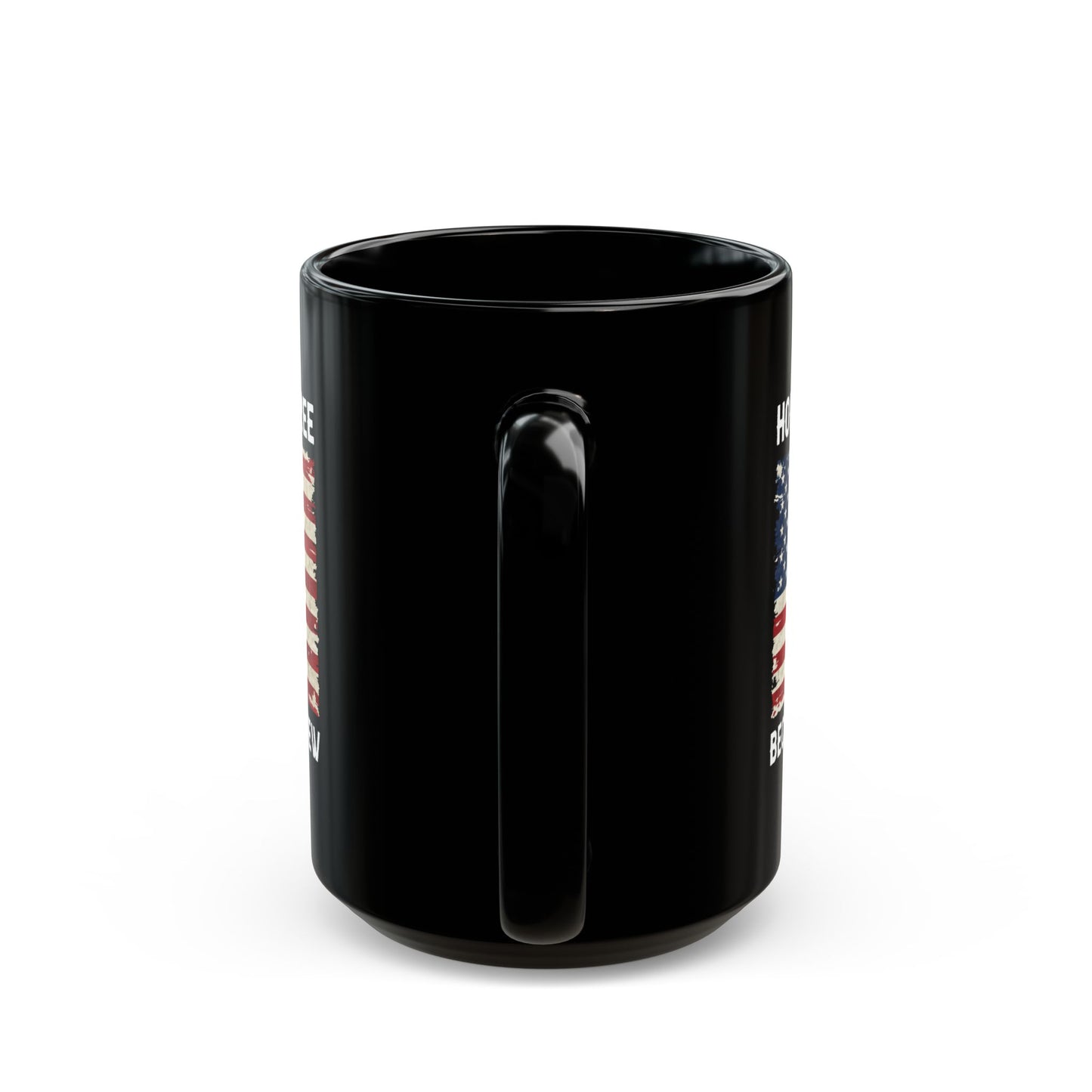 Home of the Free – Because of the Few Distressed Flag Patriotic Black Ceramic Mug Military Gift
