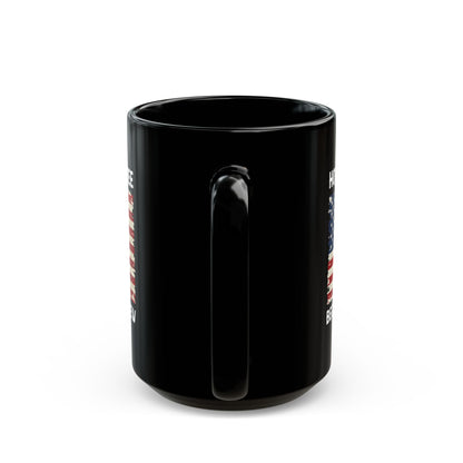 Home of the Free – Because of the Few Distressed Flag Patriotic Black Ceramic Mug Military Gift