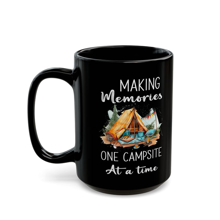 Cozy Glamping Tent with Campfire Ceramic Mug, (11oz, 15oz)