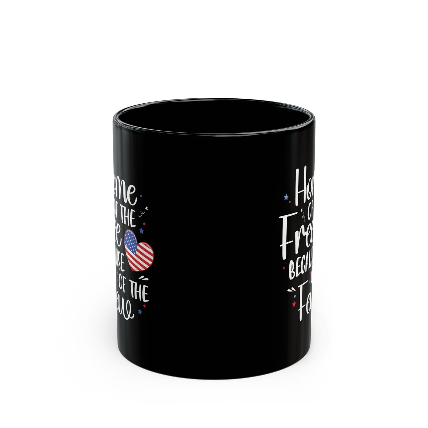 Home of the Free Because of the Few Mug – Patriotic USA Heart Coffee Cup
