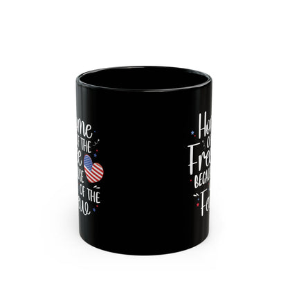 Home of the Free Because of the Few Mug – Patriotic USA Heart Coffee Cup