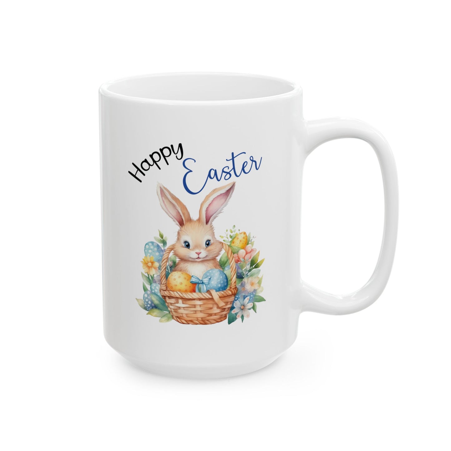 Happy Easter Bunny Mug – Cute Basket Design Spring Gift