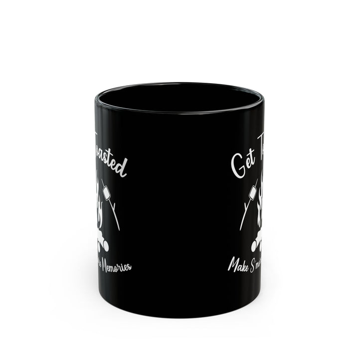 Minimalist Black and White Camping Design Ceramic Mug, (11oz, 15oz)