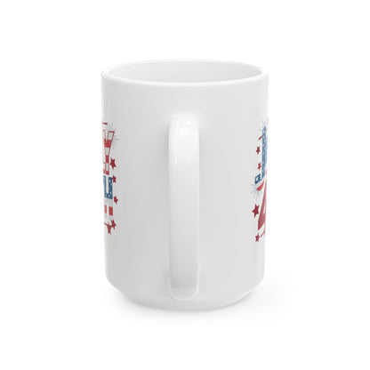 July 4th Patriotic Coffee Mug – American Flag USA Independence Gift