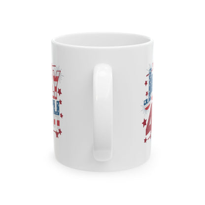 July 4th Patriotic Coffee Mug – American Flag USA Independence Gift