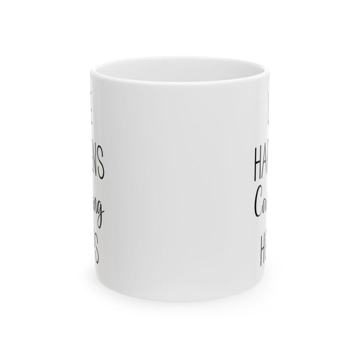 Rustic Black Camping Art Ceramic Mug, (11oz, 15oz)