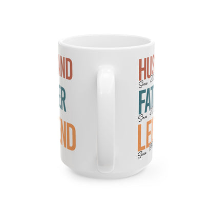 Husband Father Legend White Mug, (11oz, 15oz)