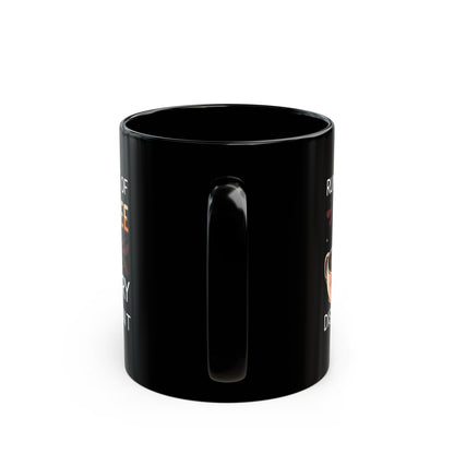 Funny Coffee Disability Awareness Mug – Black Ceramic Gift Cup for Advocates & Caffeine Lovers