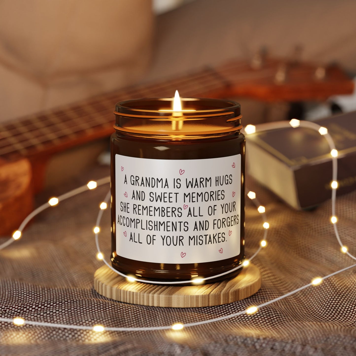 A grandma is warm hugs and sweet memories She remembers Candle