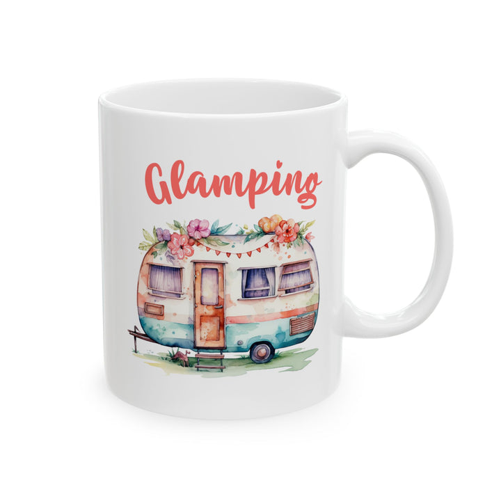 Glamping Watercolor Illustration Ceramic Mug, (11oz, 15oz)