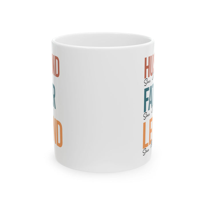Husband Father Legend White Mug, (11oz, 15oz)