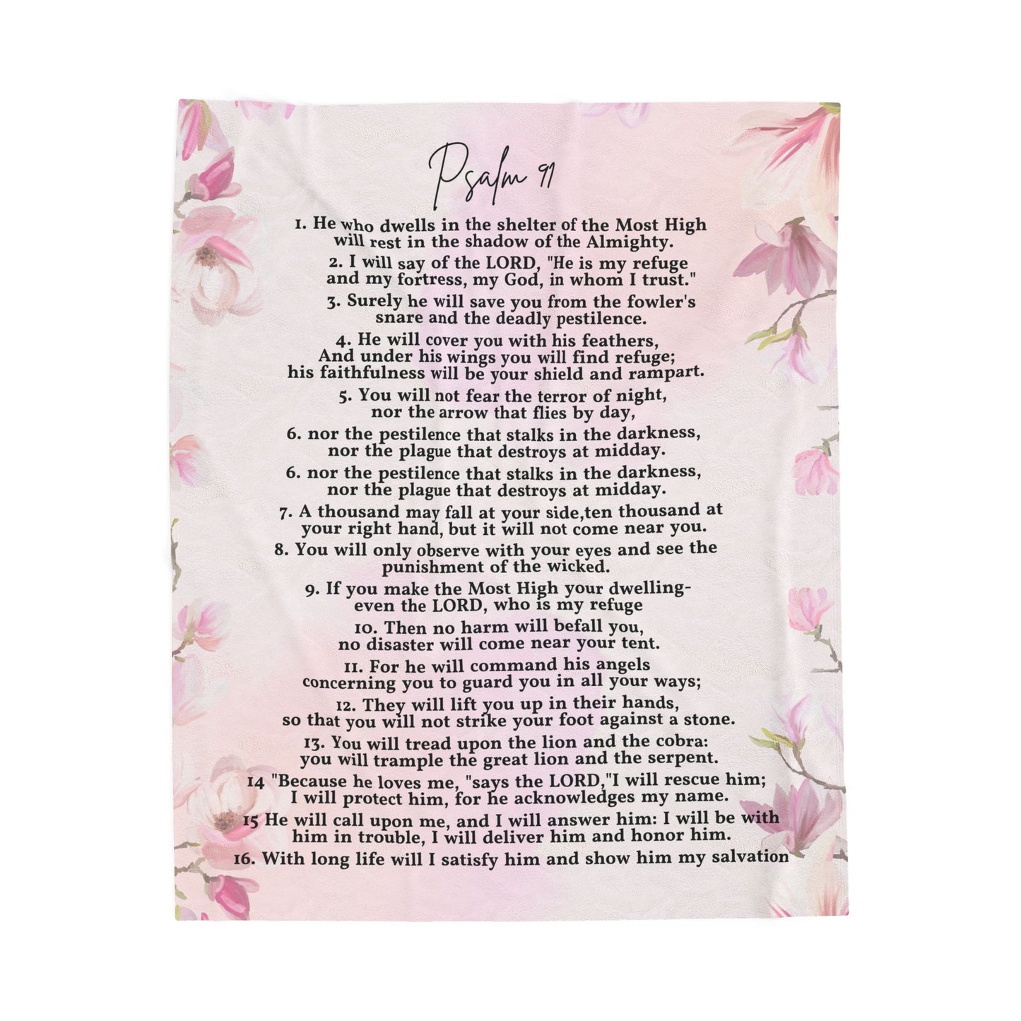 Psalm 91 Velveteen Plush Blanket