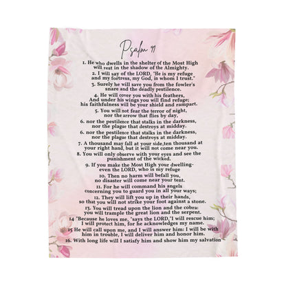 Psalm 91 Velveteen Plush Blanket