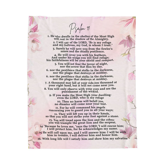 Psalm 91 Velveteen Plush Blanket