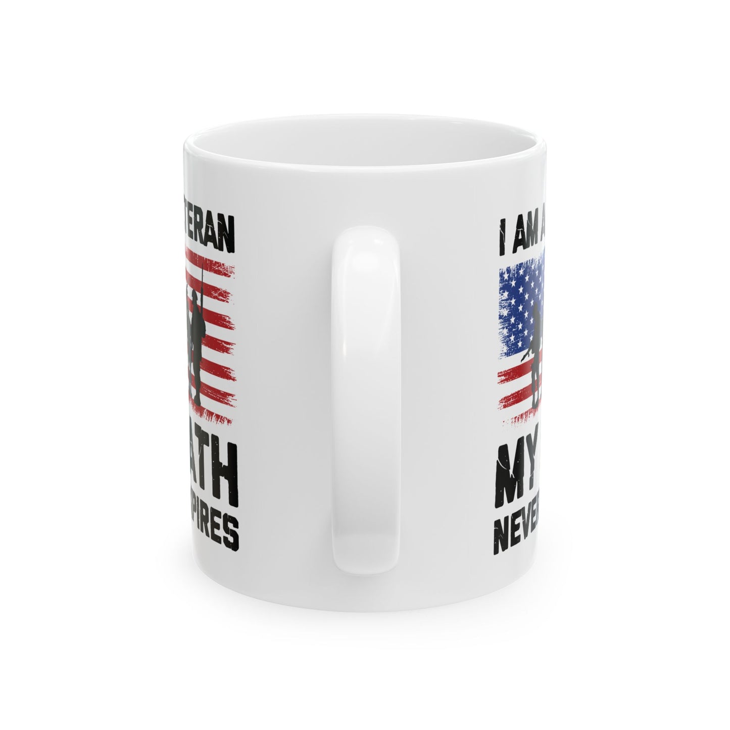 Veteran Coffee Mug – Patriotic White Ceramic Cup for Military Men & Women